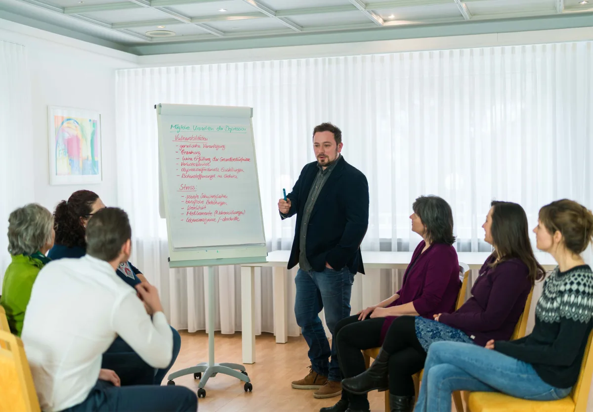 Gruppentherapie-Sitzung in der Sanima Klinik